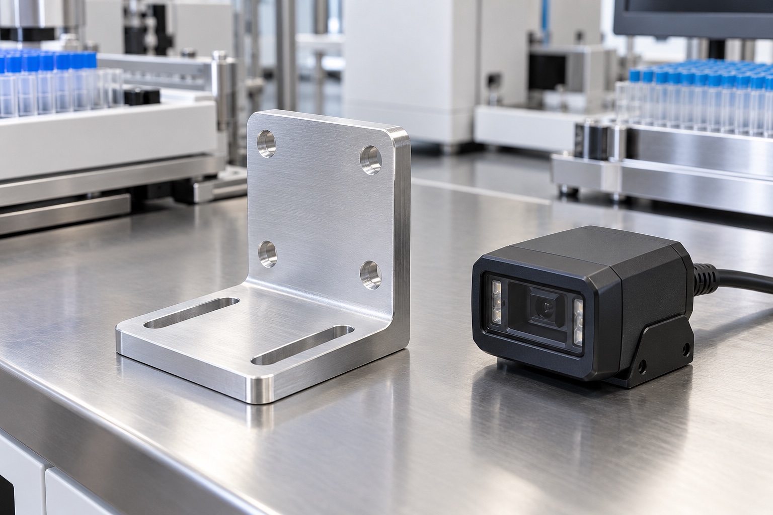 6061-Aluminiumhalterung für Diagnose-Barcodeleser: CNC-Fertigungsbeispiel