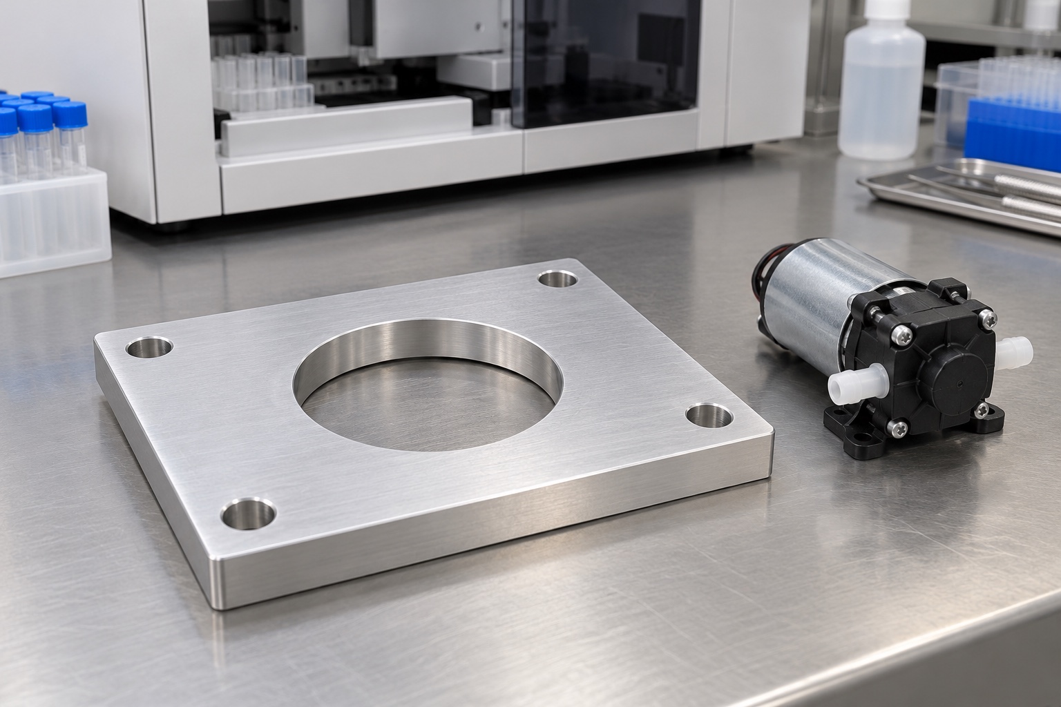 6061-Pumpen-Montageplatte für Medizingeräte: repräsentatives CNC-Beispiel