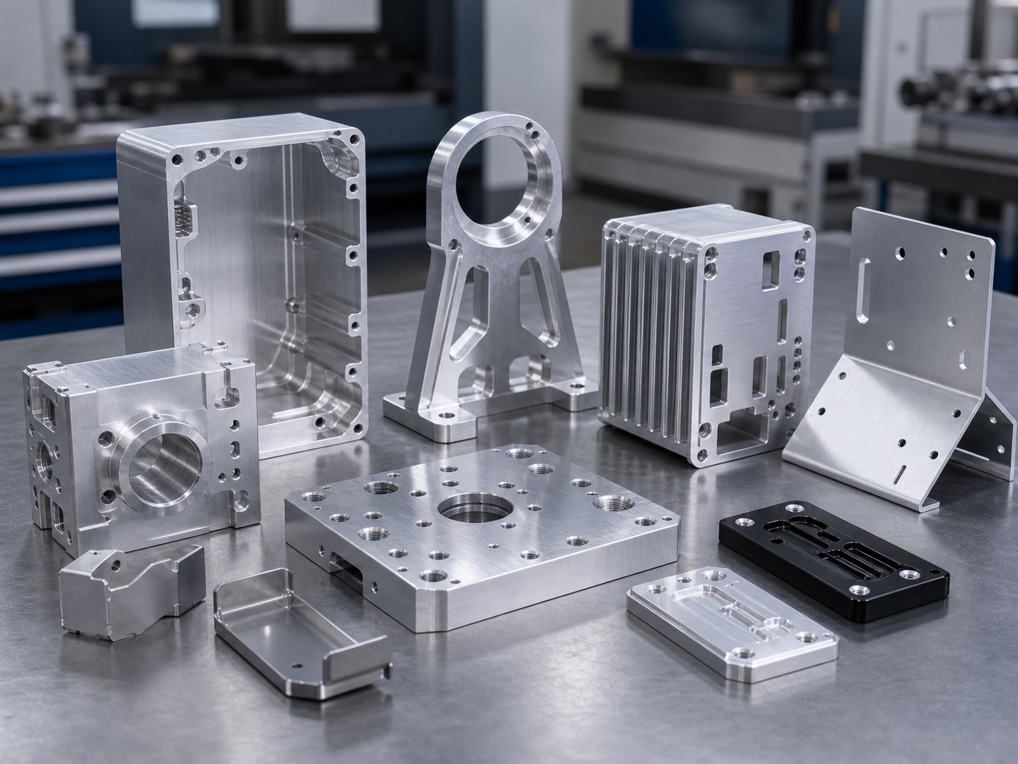 Piezas de aluminio mecanizadas CNC a medida, incluidas carcasas, soportes y placas de fijación