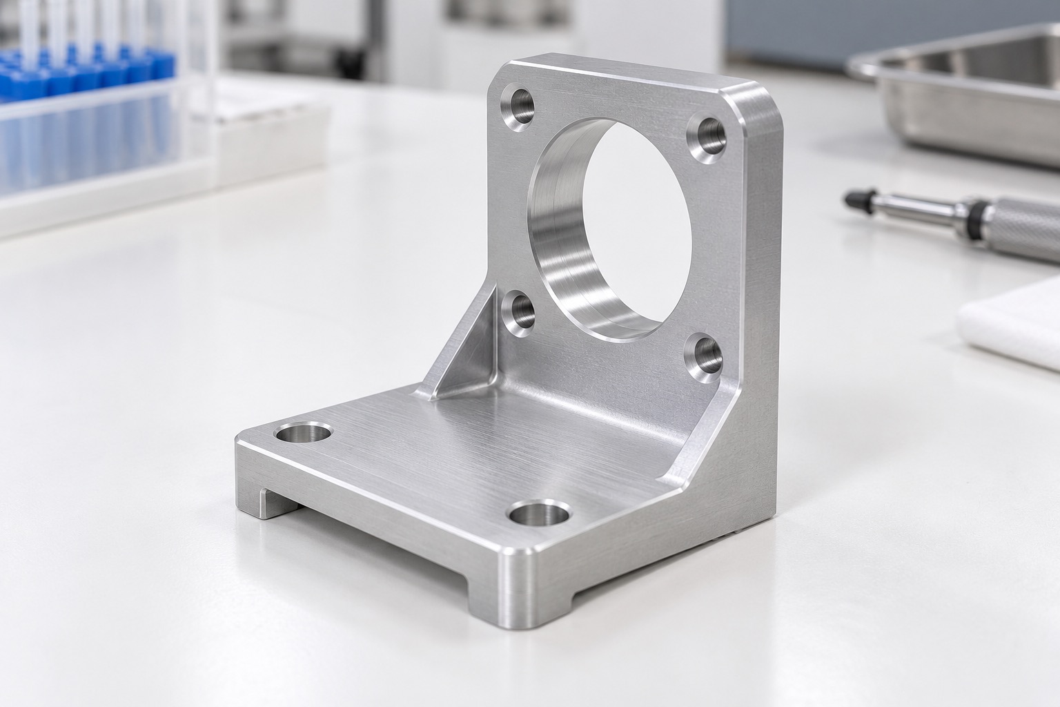 Soporte de motor de aluminio 6061 para bomba de jeringa: caso de fabricación CNC