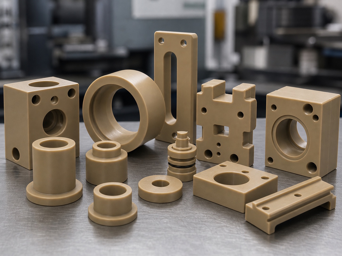Custom CNC machined PEEK bushings, insulators, spacers and precision components