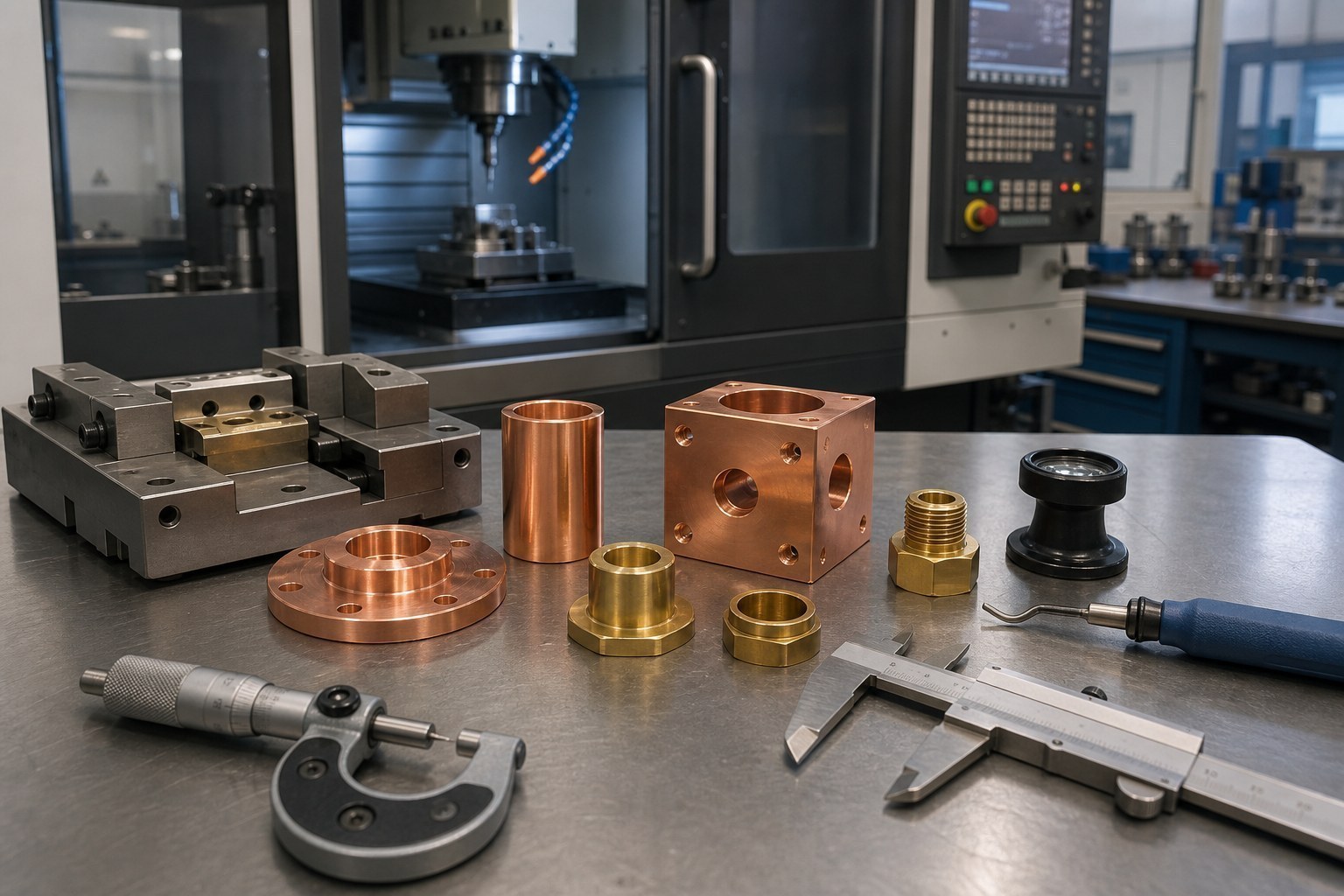 Technische CNC-Bearbeitungsanalyse: How to Control Burrs and Surface Scratches in Small-Batch Copper Part Machining