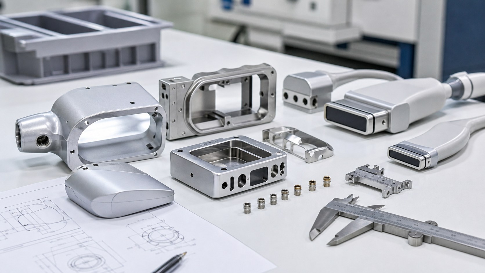 CNC-Bearbeitung von Ultraschallsonden-Gehäusen und Transducer-Halterungen