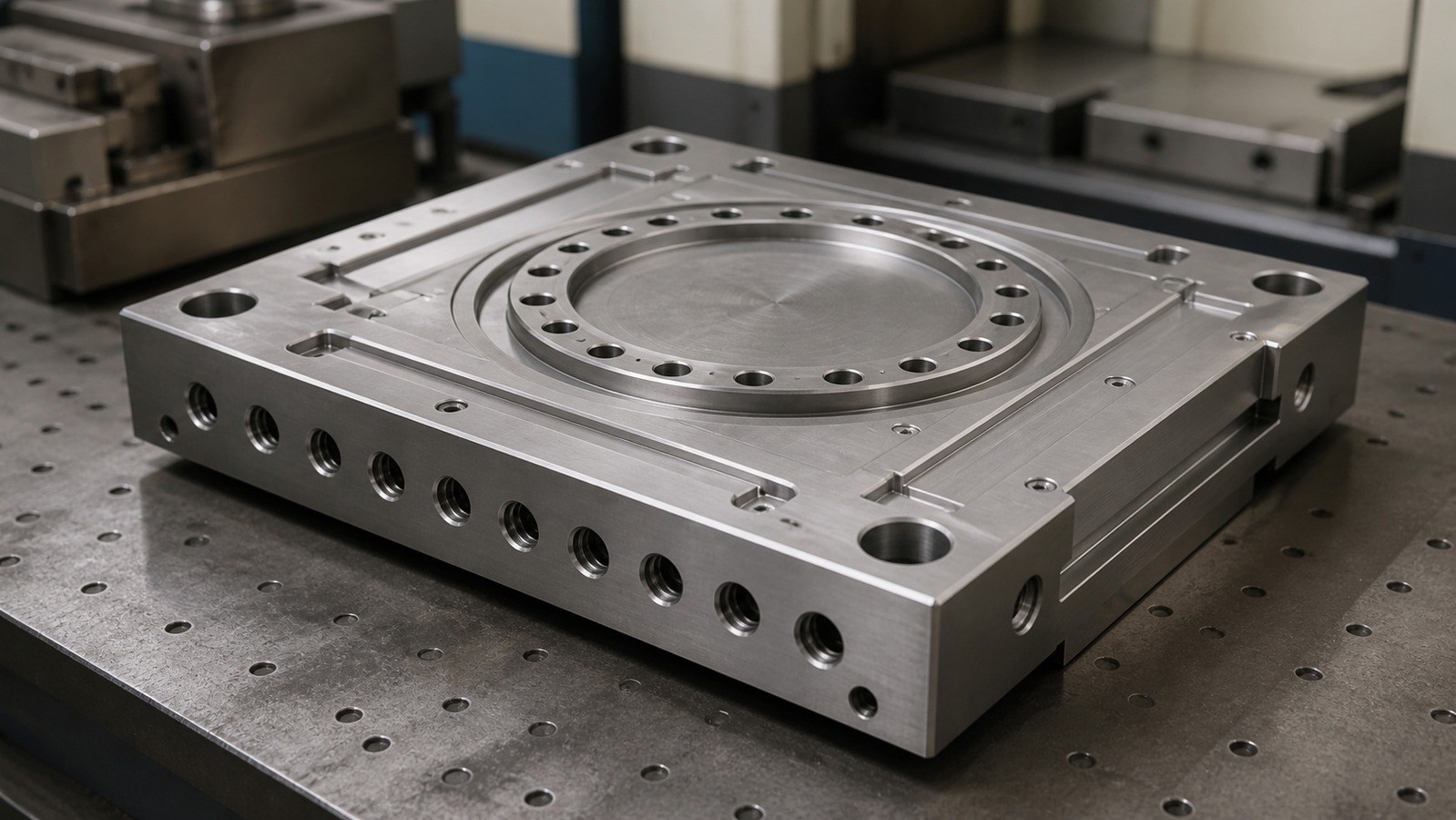 Drawing-Based Machining Plan for a Rectangular Hot-Press Mold Body in Semiconductor Automated Inspection Equipment: Hole-Slot Relationships and Burr Control