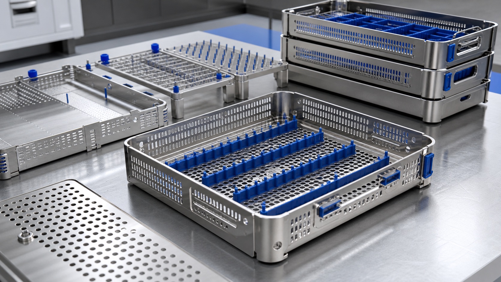 CNC Machining Surgical Sterilization Trays and Instrument Cassette Components