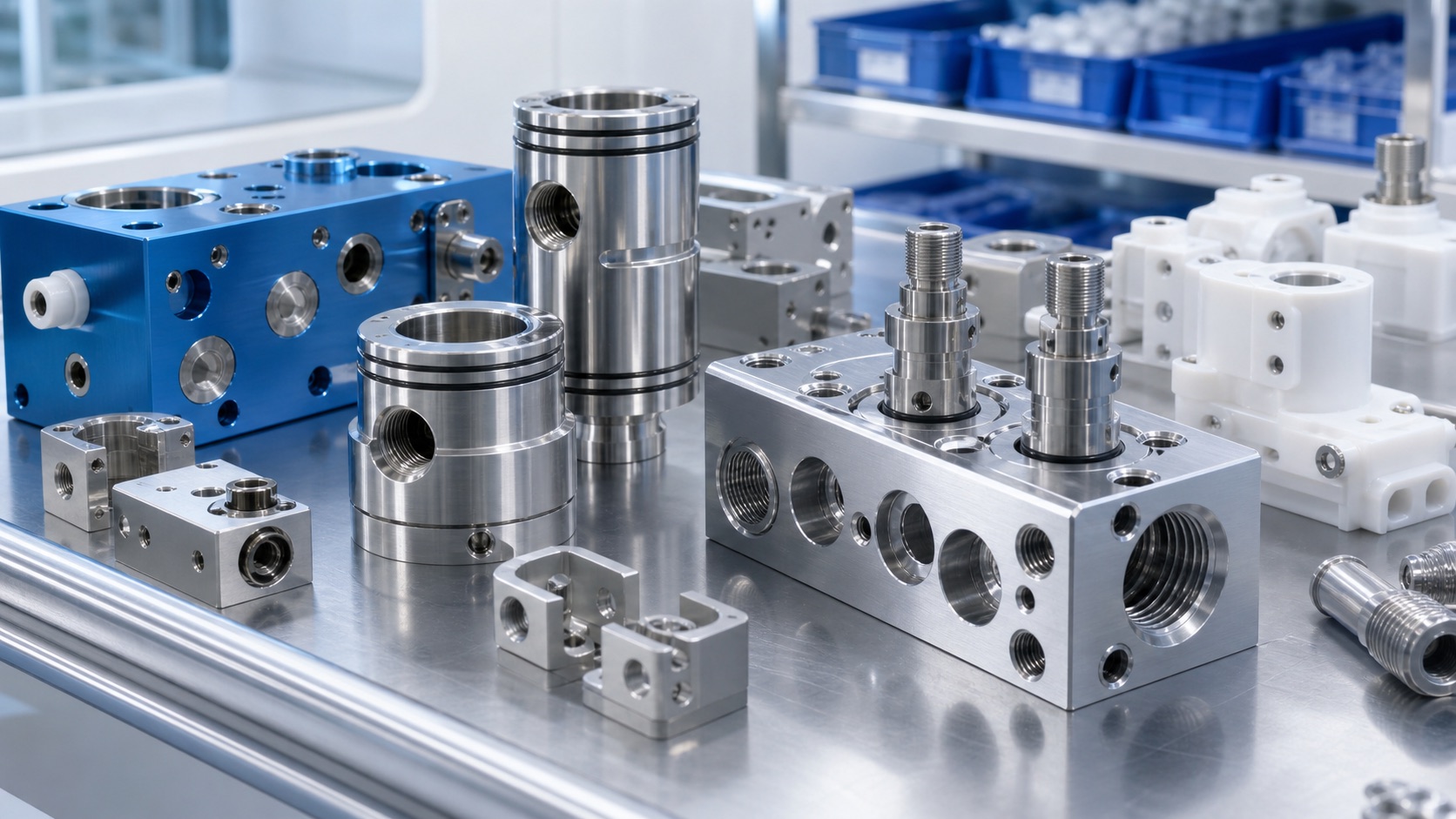CNC Machining Hemodialysis Fluid Manifold Blocks and Flow Path Components