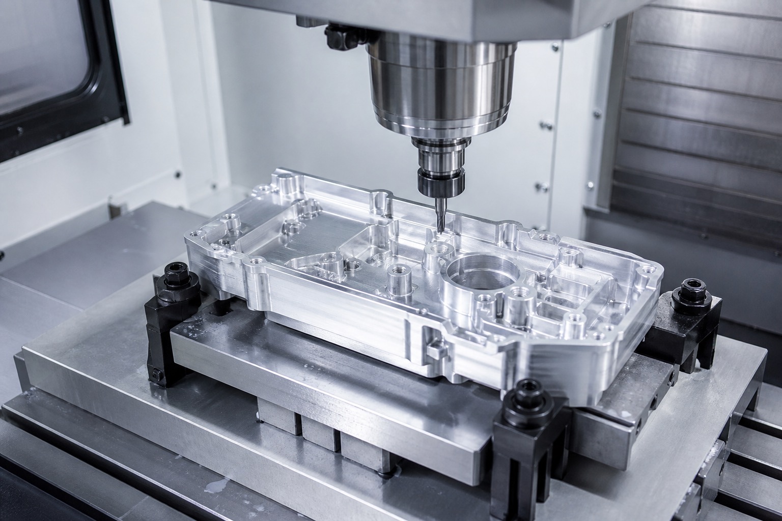 CNC-Fraesen eines Aluminiumgehaeuses fuer Medizingeraete
