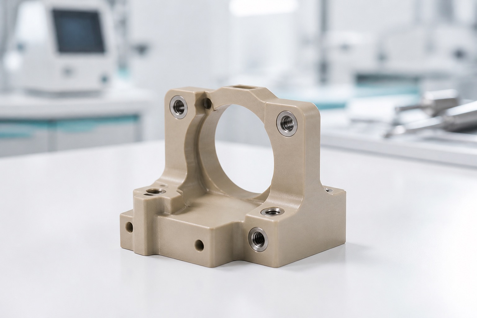 CNC-gefertigter PEEK-Sensorhalter für medizinische Diagnostikgeräte