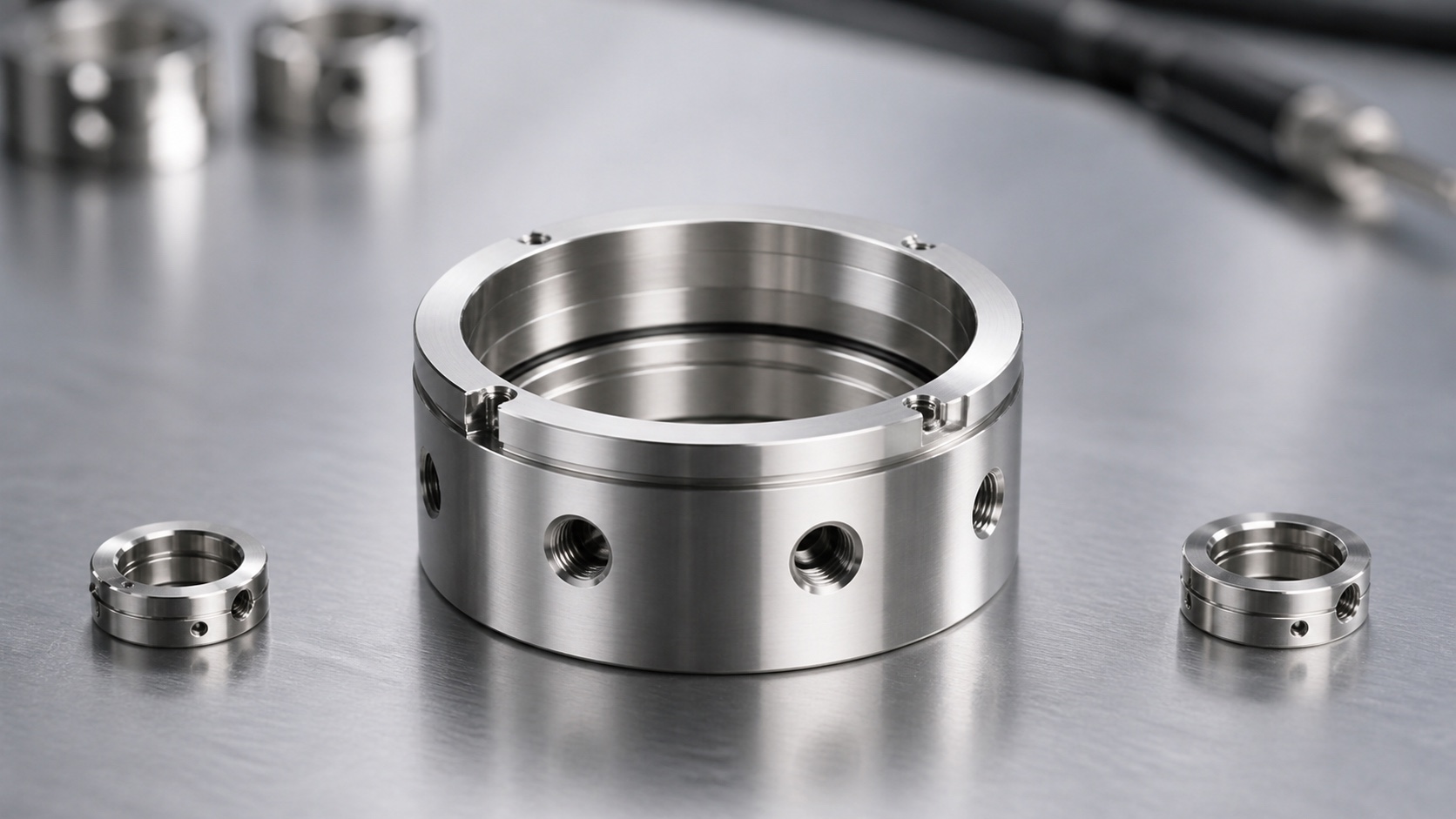 Anillo soporte de lente de acero inoxidable mecanizado CNC para endoscopios médicos