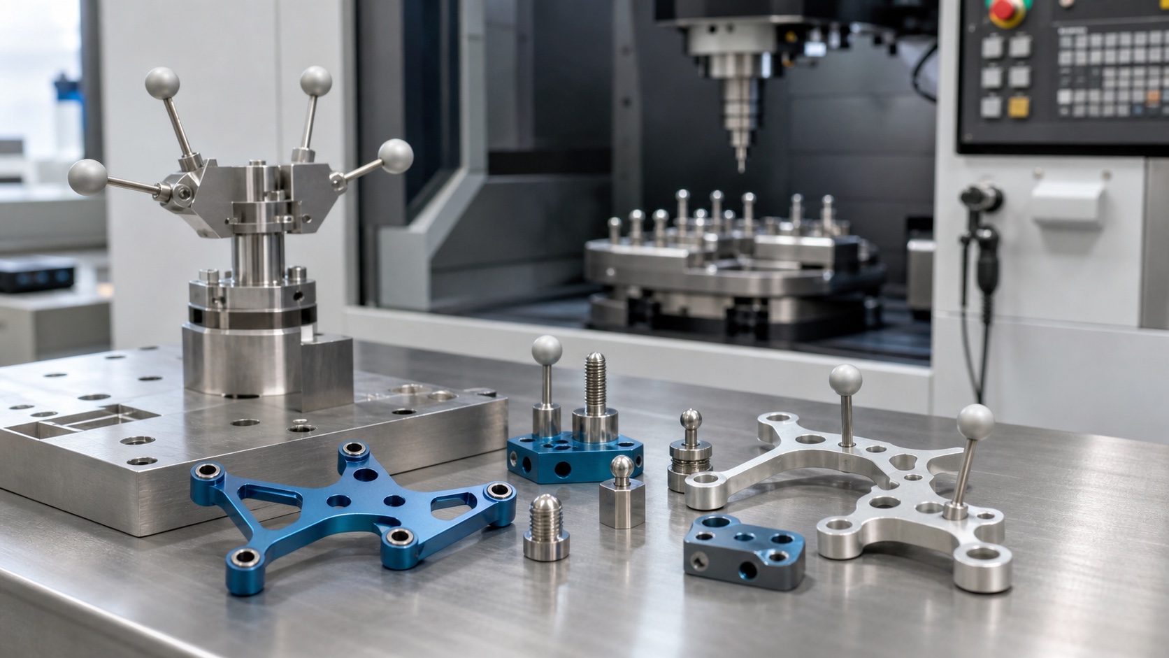 CNC Machining Medical Surgical Navigation Tracker Parts: Lightweight Frames, Marker Posts and Datum Features