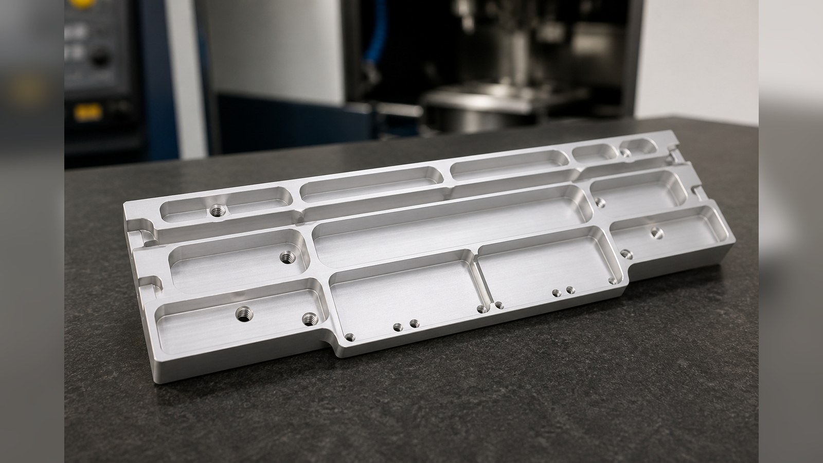 Trial Machining of an Aluminum Slide Structure for Communication Power Modules: Hole-Slot Relationships and Burr Control