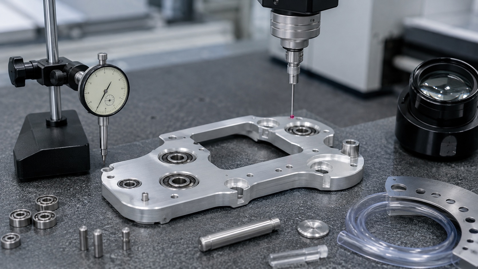 Metrology inspection for bearing pocket size, pin position and flatness