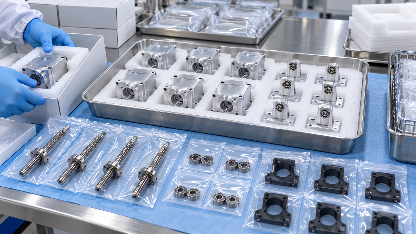 Verpackte Gehaeuse fuer die Medizingeraetemontage