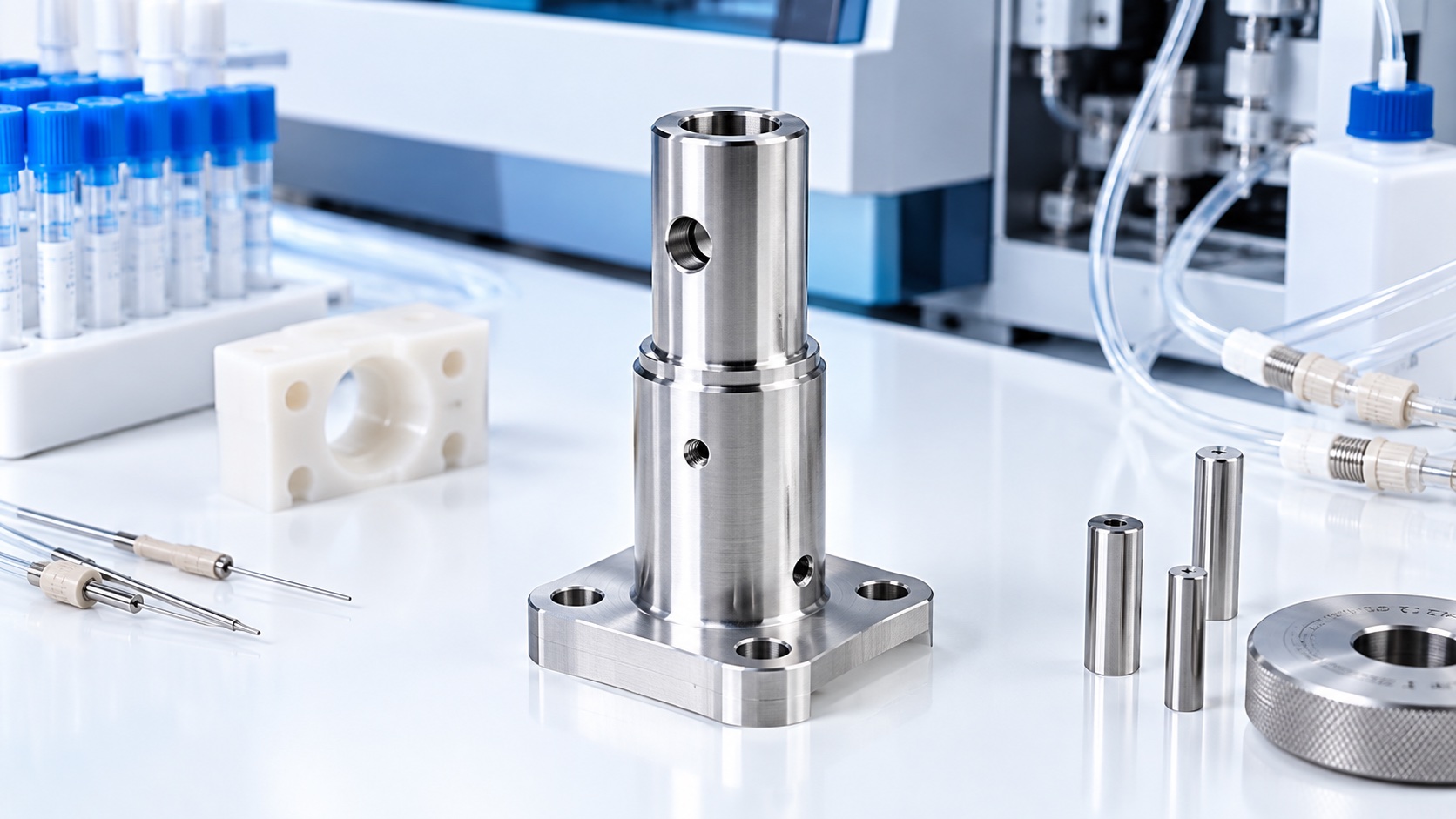 Soporte de sonda 316L para analizador hematologico
