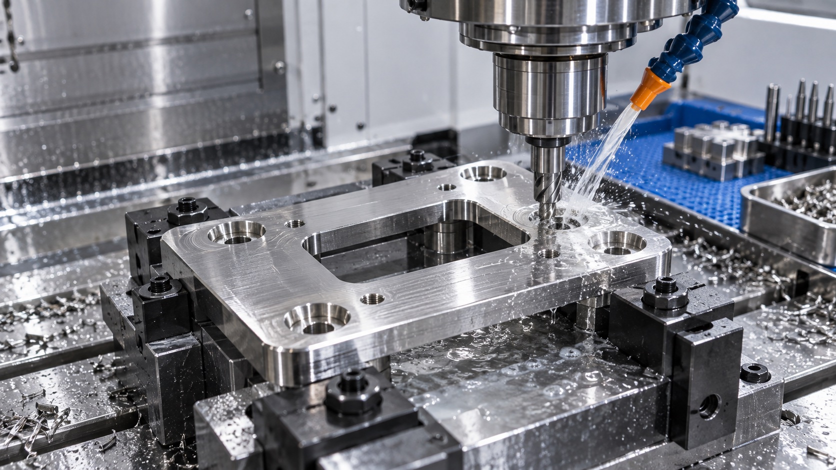 CNC machining the 316L sterile adapter plate