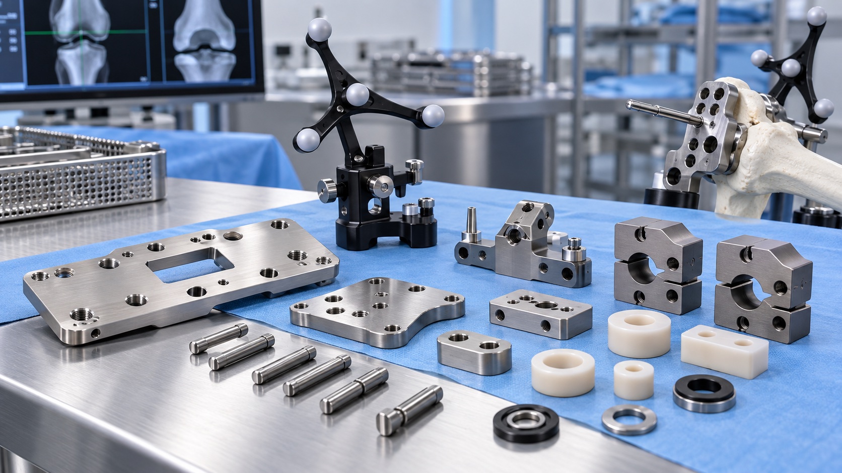 CNC Machining Surgical Navigation Components: Sterile Adapter Plates, Tracker Brackets and Orthopedic Positioning Parts