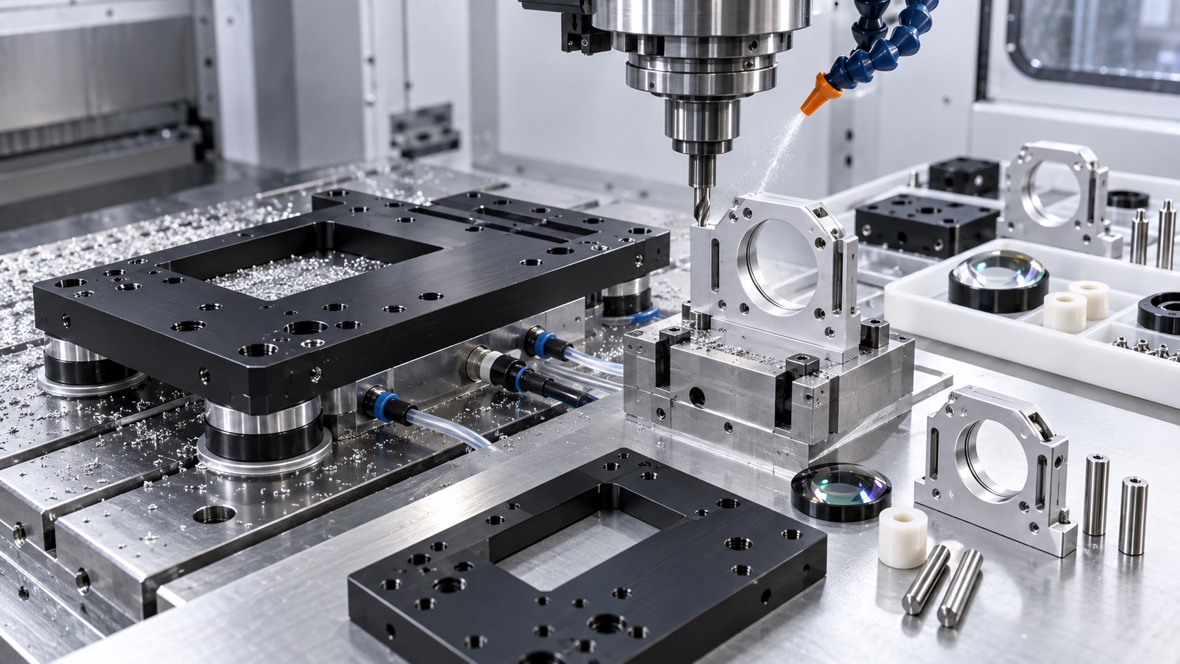 CNC machining optical base and lens holder parts