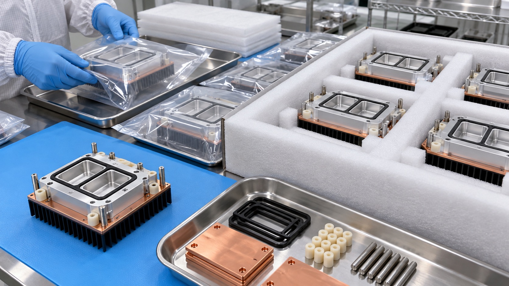 Saubere Verpackung von PCR-Traegern