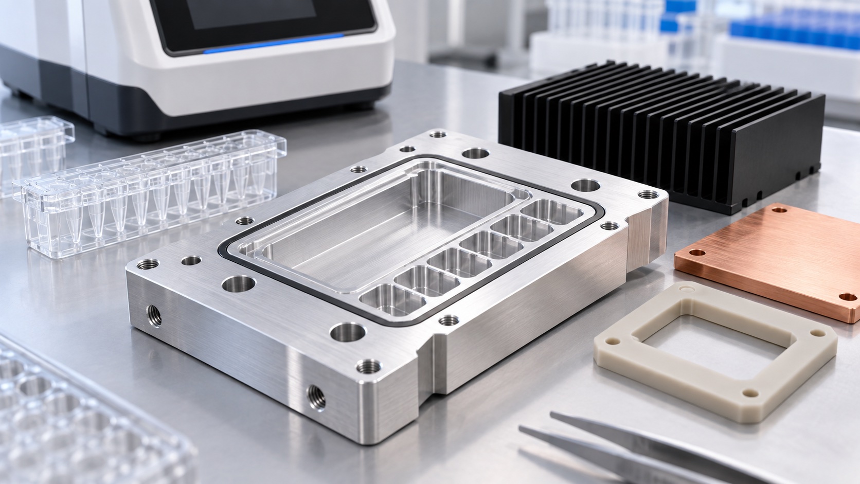PCR-Thermomodultraeger aus 6061-T6 Aluminium