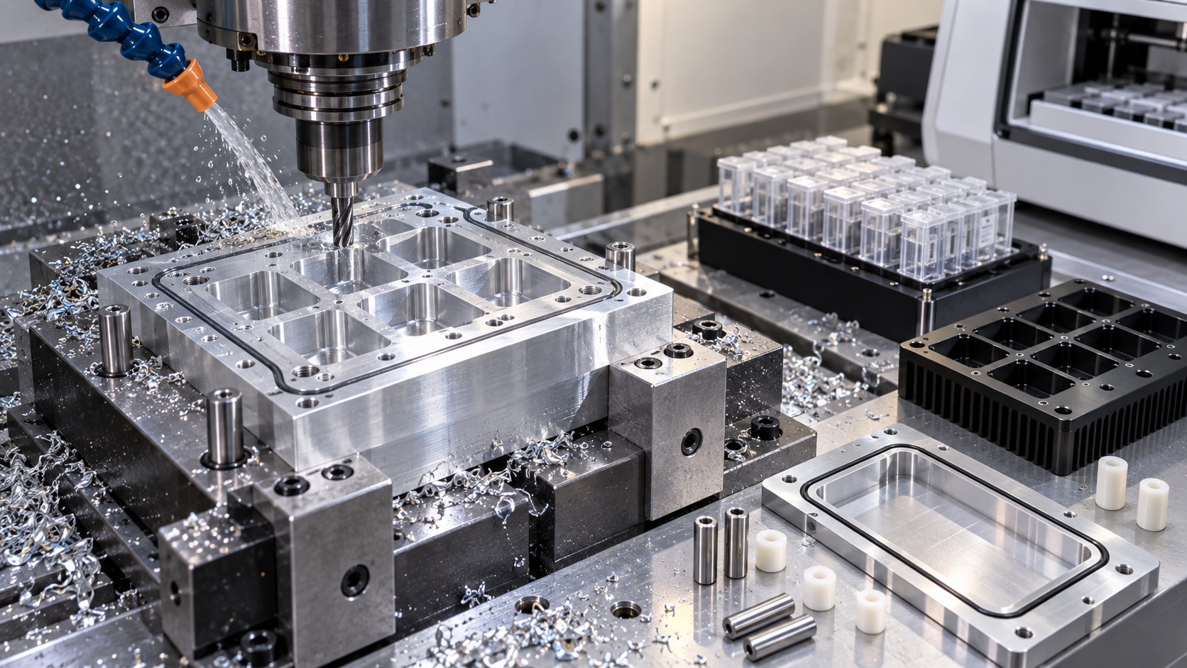 CNC-Bearbeitung eines PCR-Thermotraegers
