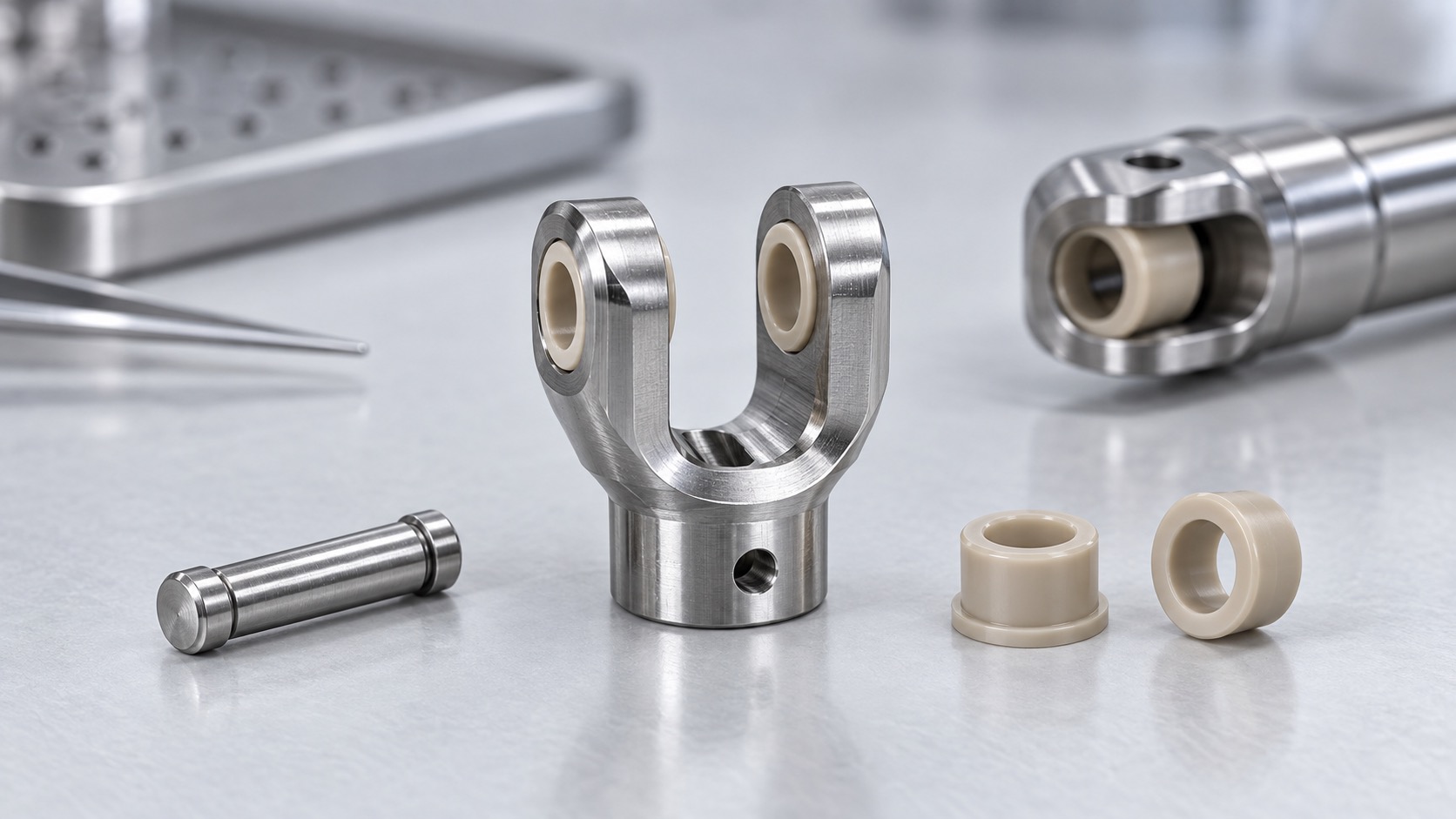 Horquilla 316L con bujes PEEK