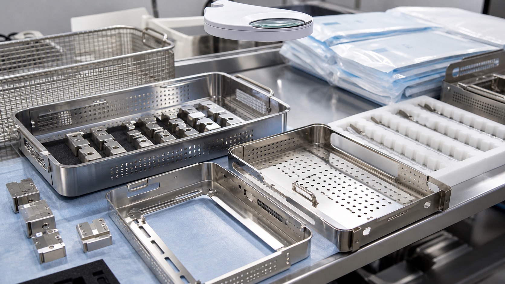 Clean protective packaging of tray components