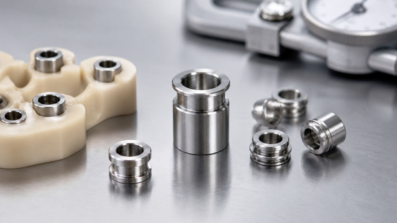 Representative titanium dental guide sleeves