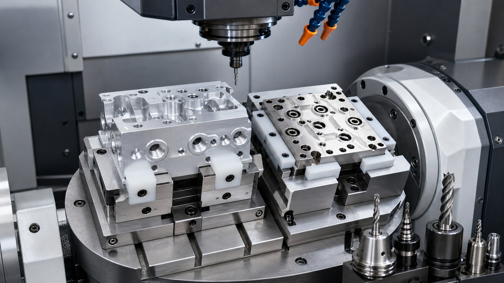 Stable fixturing for precision bores, ports and sensor interfaces