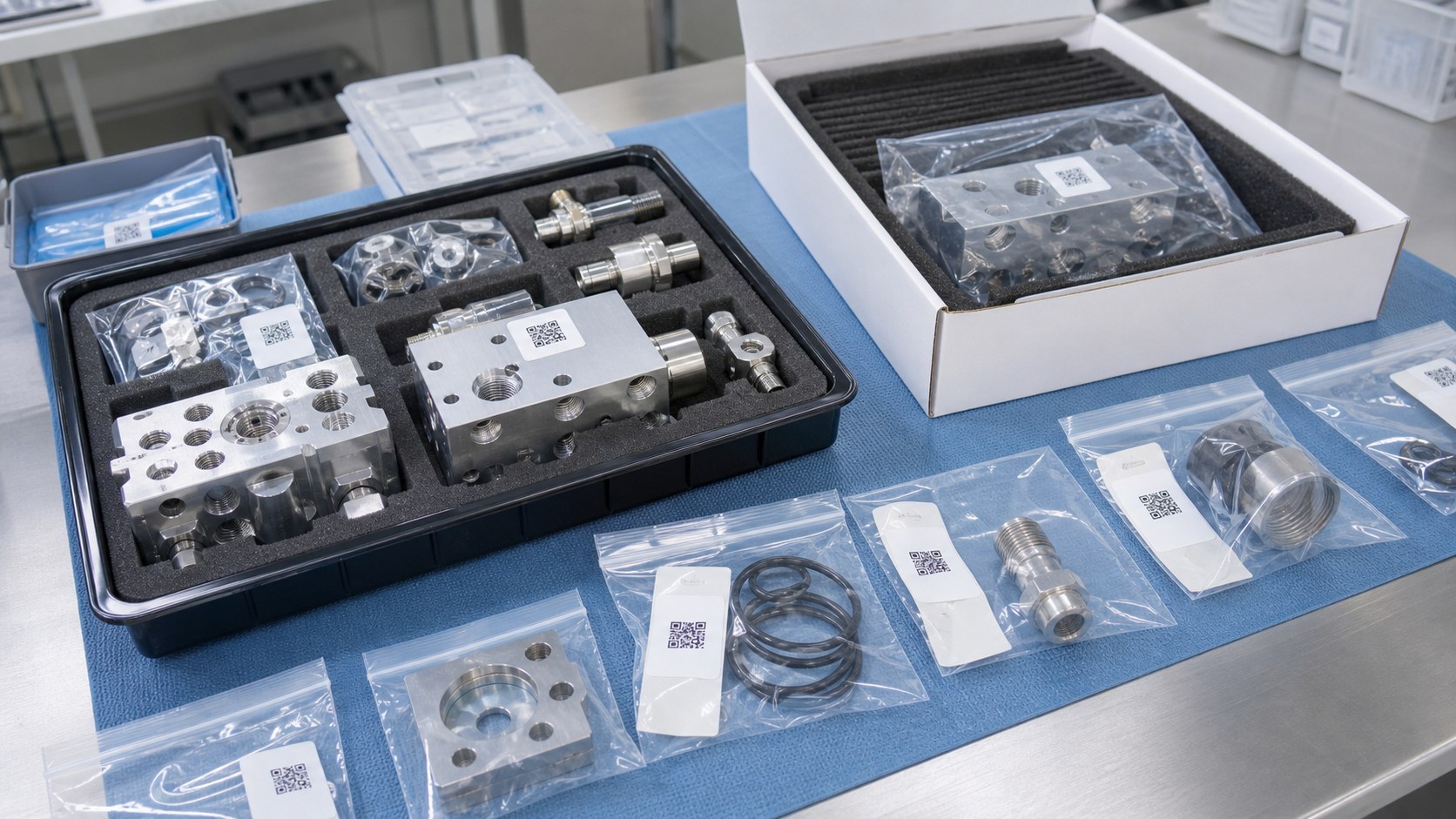 Clean protected packaging with lot and revision traceability