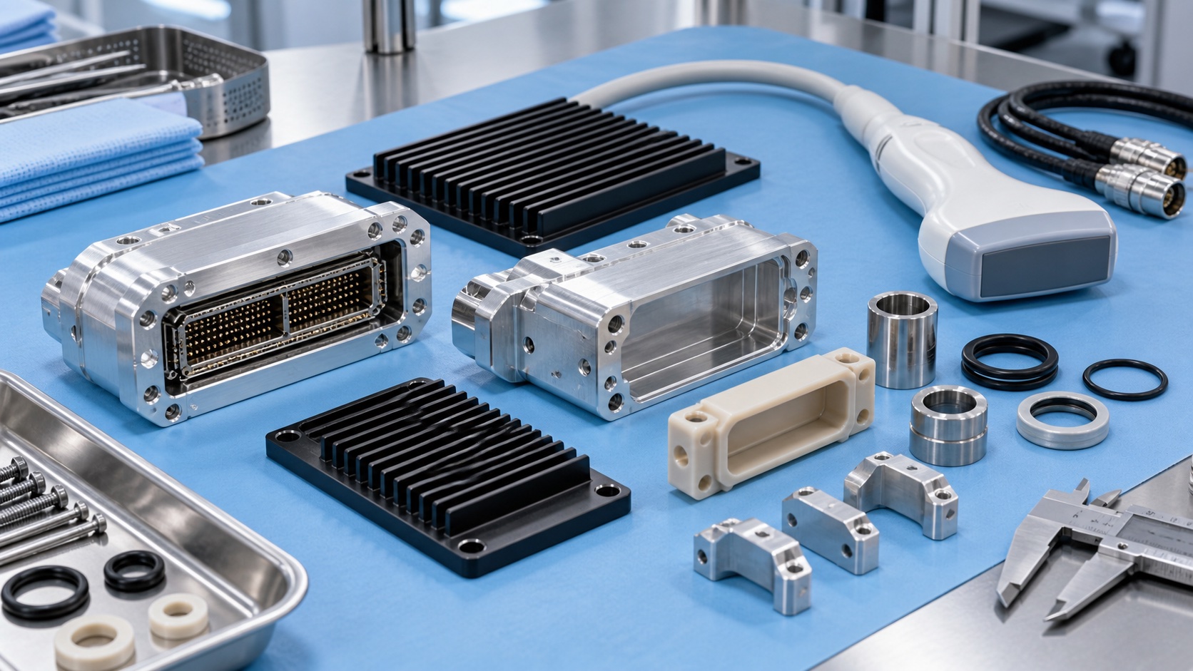 CNC Machining Ultrasound Probe Connector Housings: Alignment, Shielding, Sealing and Strain Relief