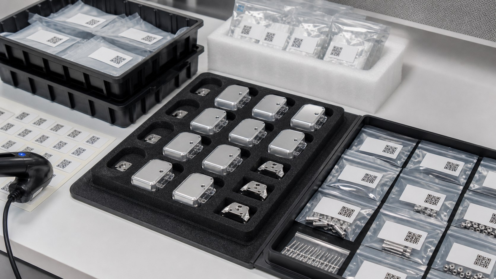 Clean protected packaging with lot and revision traceability