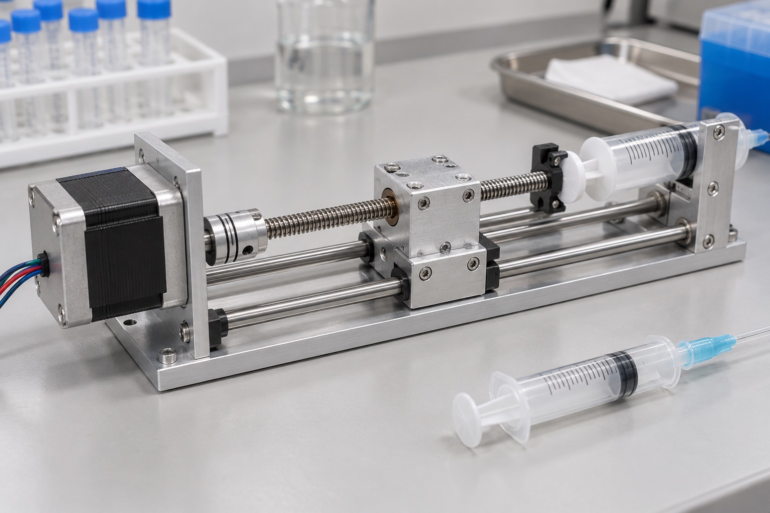 CNC Machining Syringe Pump Drive Supports: Motor Registers, Lead-Screw Alignment and Inspection