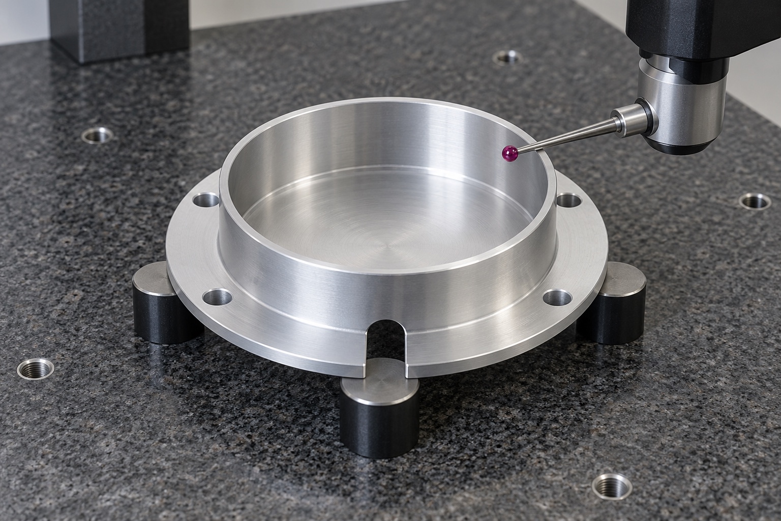 Illustrative inspection setup; no measured result: Medical Analyzer Encoder Covers: Internal Clearance, Cable Access and CNC Inspection