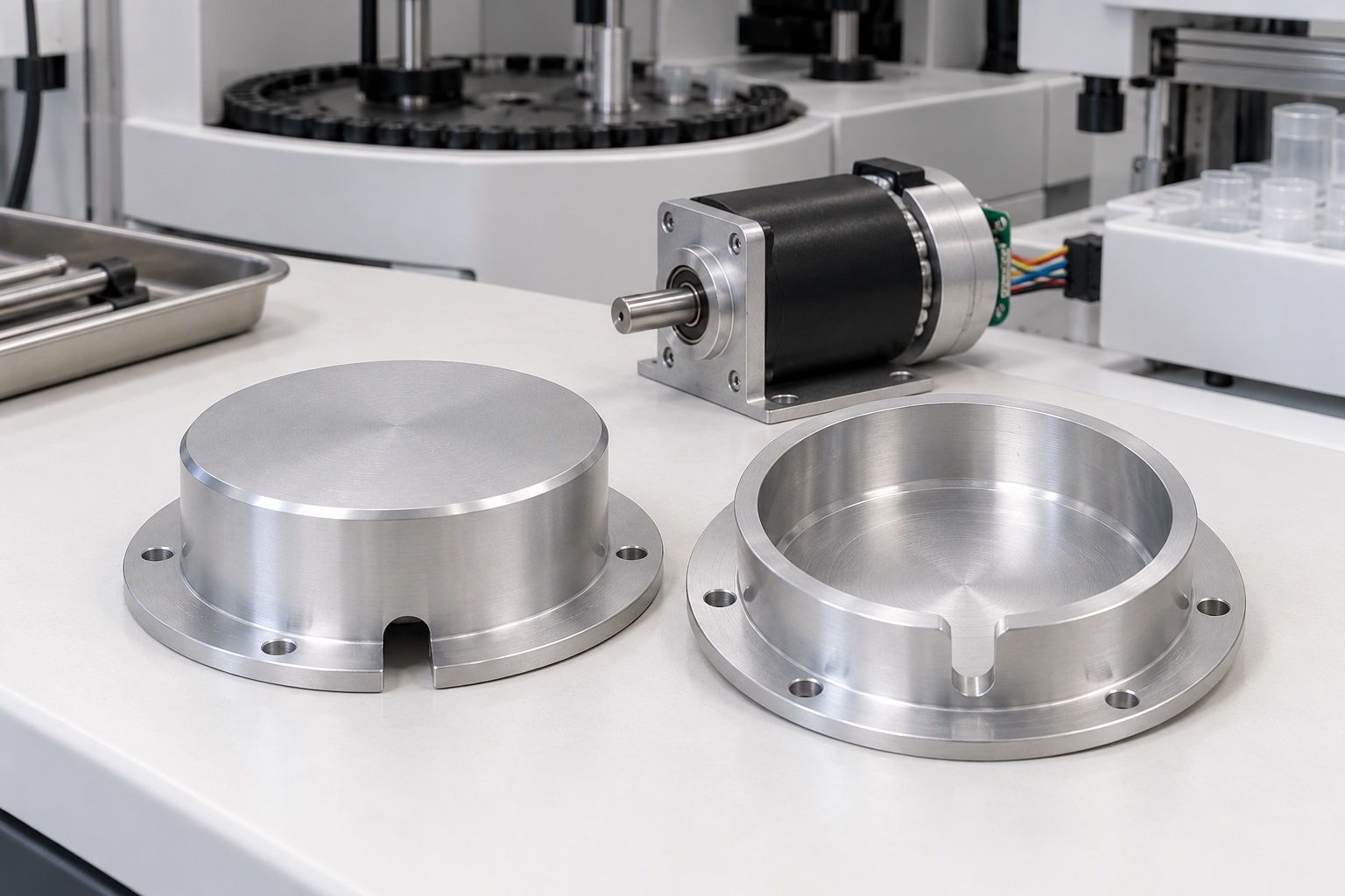 Illustrative component concept: Medical Analyzer Encoder Covers: Internal Clearance, Cable Access and CNC Inspection