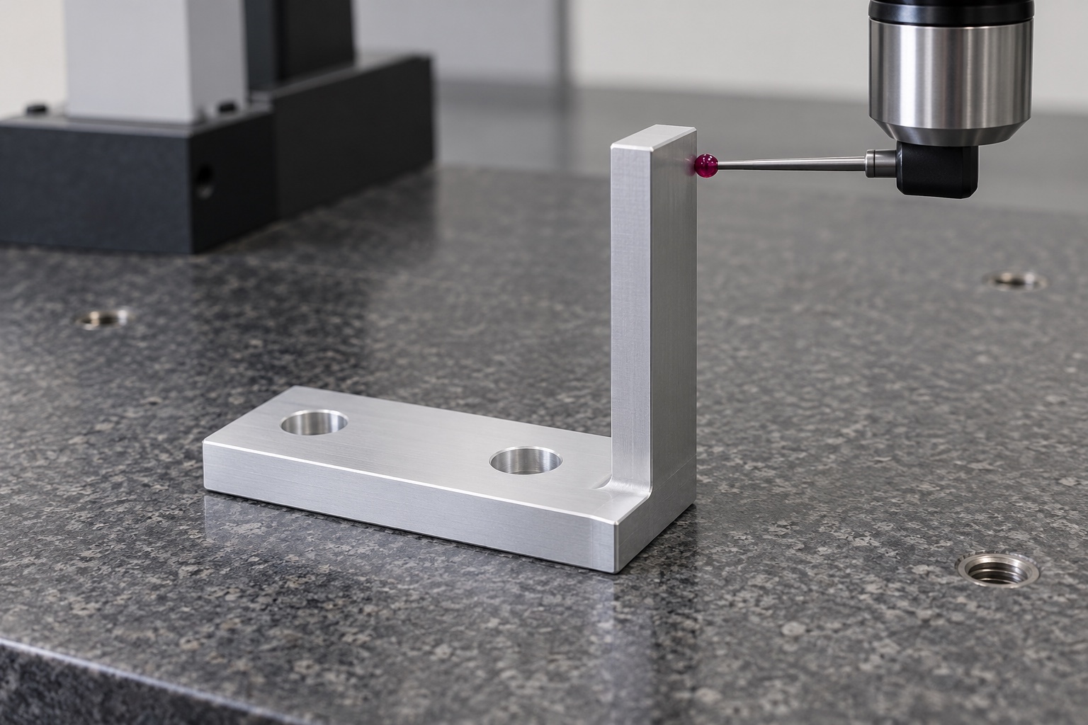 Illustrative inspection setup; no measured result: Medical Analyzer Sensor Flags: Beam Crossing, Mounting References and CNC Inspection