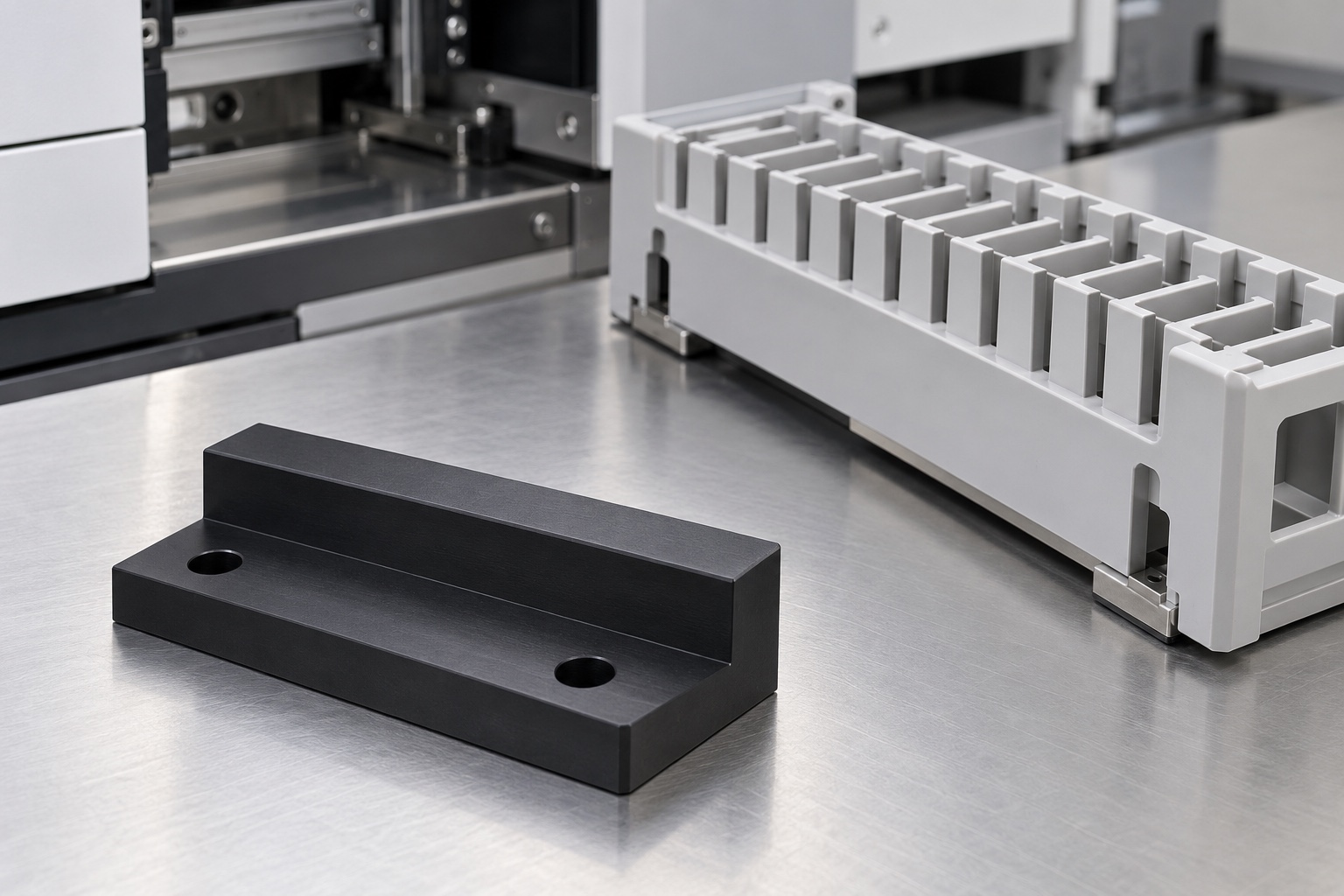 Medical Laboratory Sample-Rack Locator Shoes: Contacts, Clearances and CNC Inspection