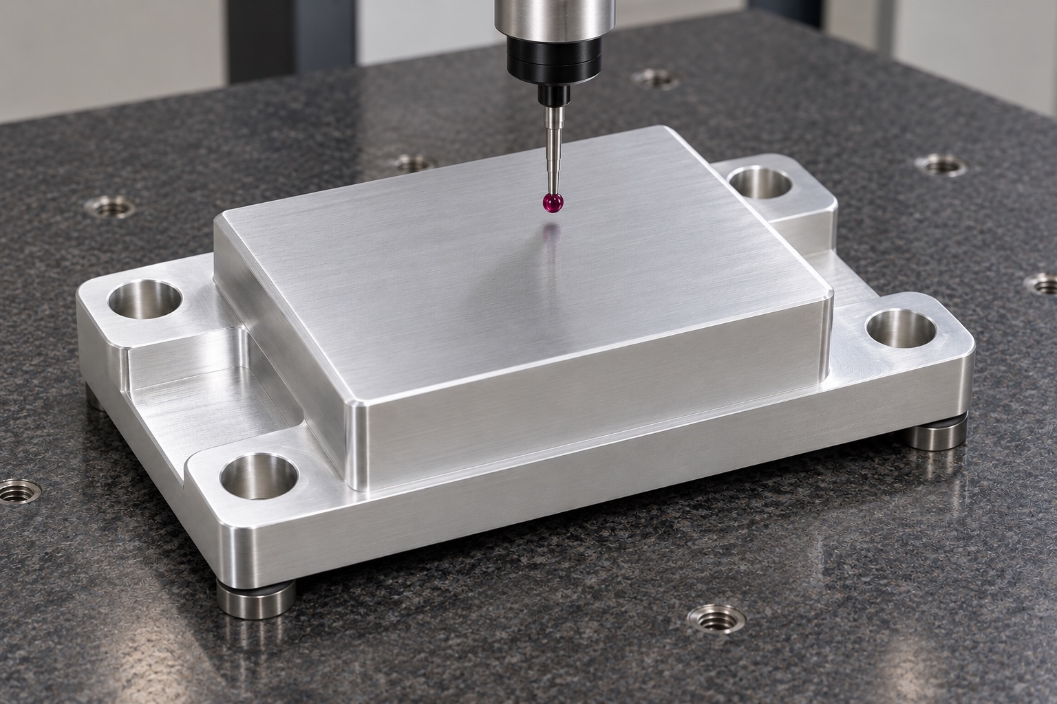 Illustrative inspection setup; no measured result: Medical Analyzer Load-Cell Support Blocks: Contact Lands, Load Paths and CNC Inspection