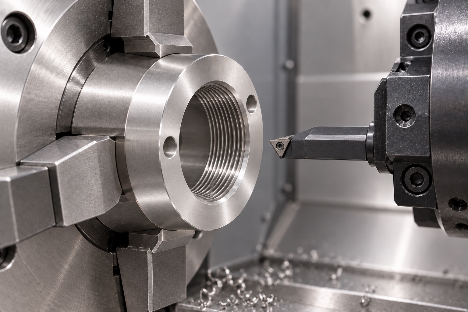 Illustrative CNC manufacturing: Face-Hole Retaining Nuts for Medical Equipment: Threads, Seating Faces and CNC Inspection