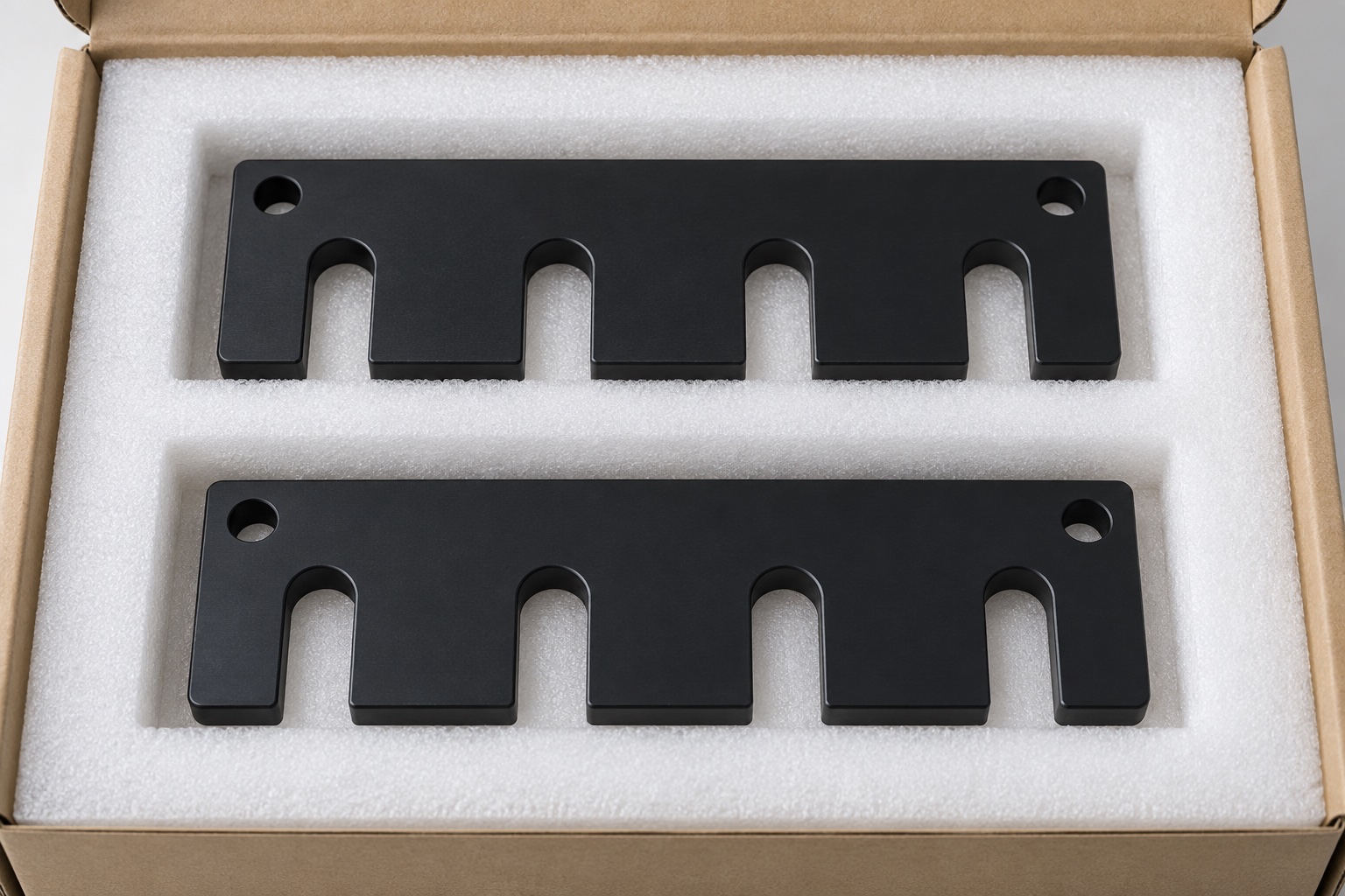 Illustrative protective packaging; not sterile delivery: Medical Laboratory Closed-Tube Positioning Combs: Open Slots, Support Faces and CNC Inspection