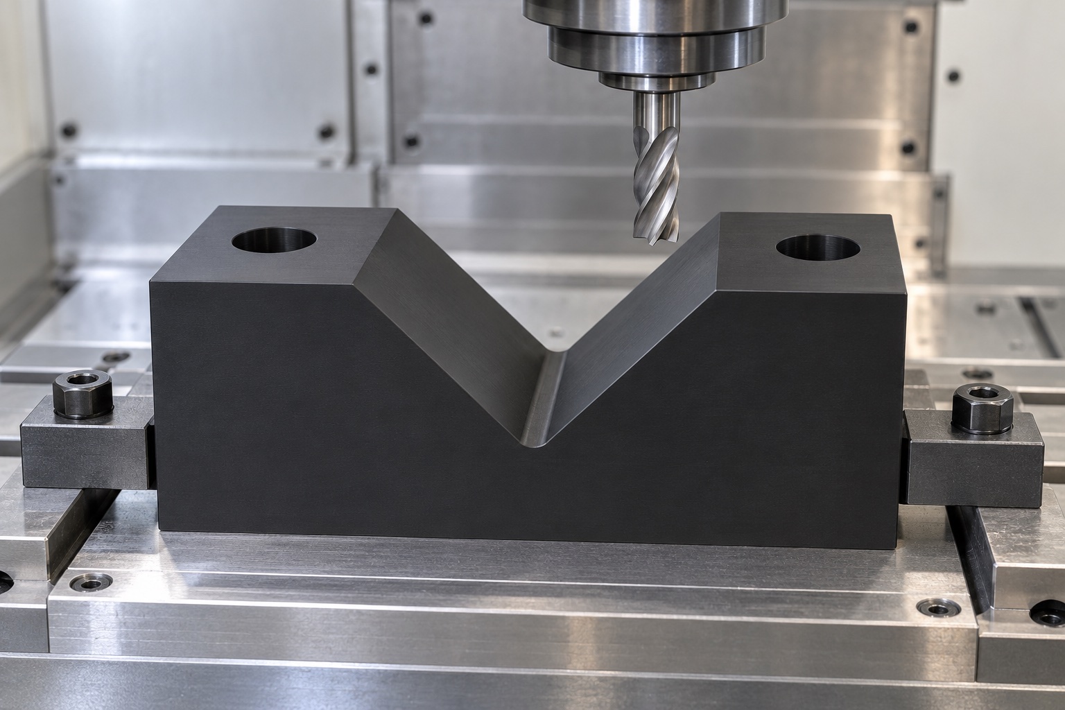 Illustrative CNC manufacturing: Medical Equipment V-Groove Sensor Supports: Contact Geometry, Mounting and POM-C Inspection