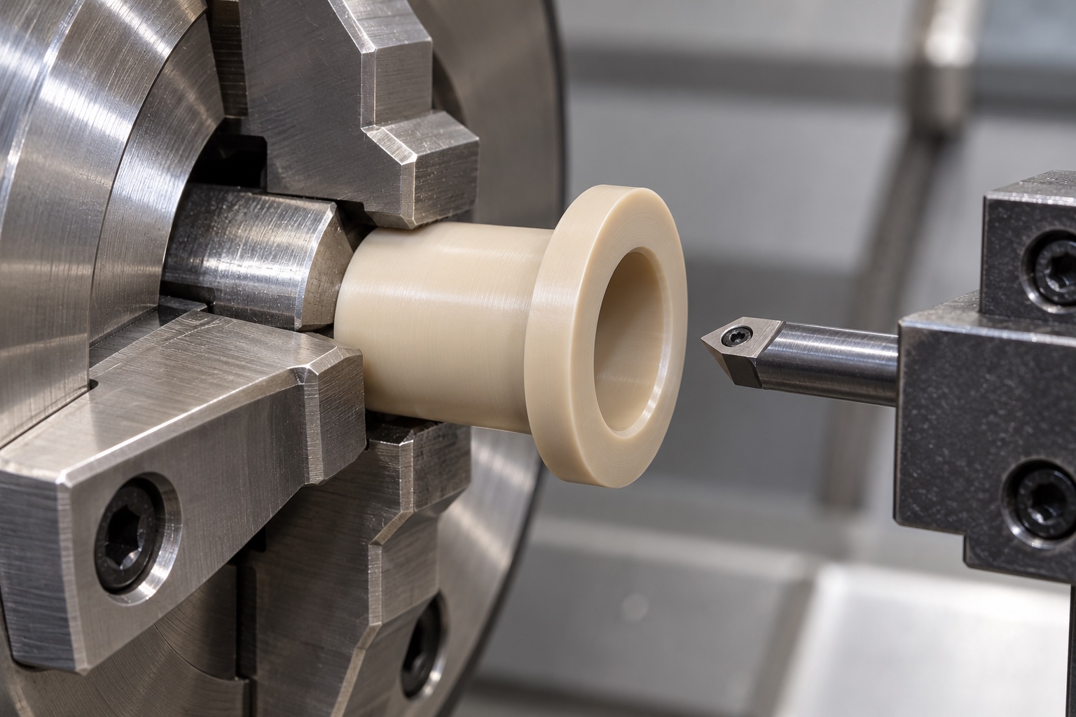 Illustrative CNC manufacturing: Natural PEEK Medical Equipment Cable Sleeve: Representative CNC Manufacturing Example